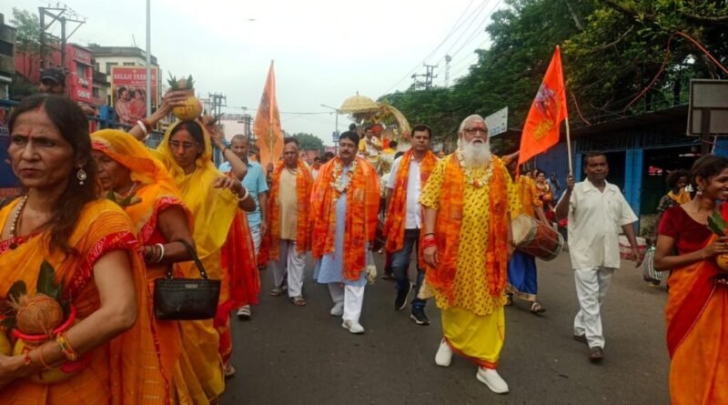 आसनसोल गौशाला में आज से भागवत कथा, शोभायात्रा से हुई शुरुआत की गाई।