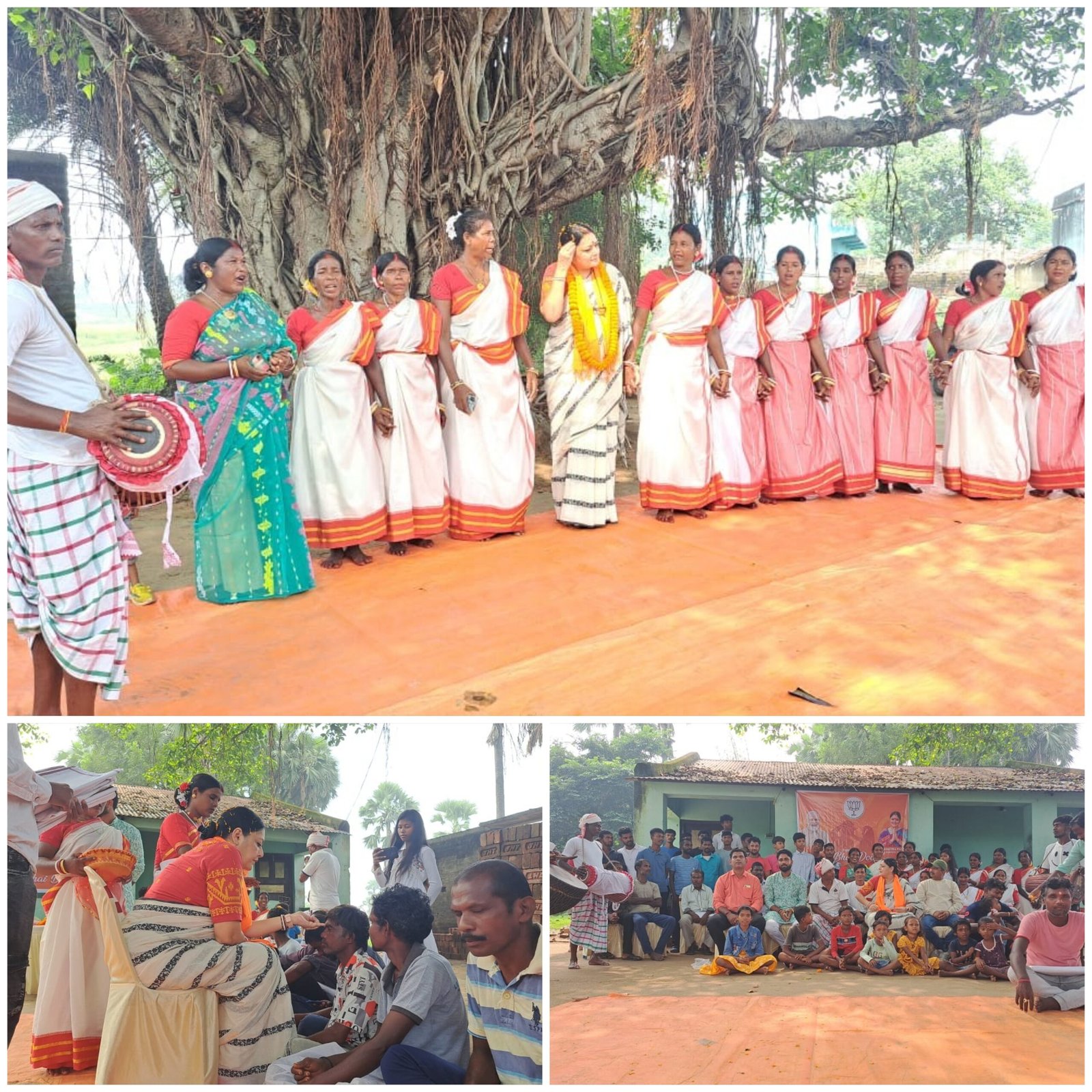 হীরাপুরে আদিবাসী গ্রামের বাসিন্দাদের ভাইফোঁটা দিলেন বিধায়িকা।